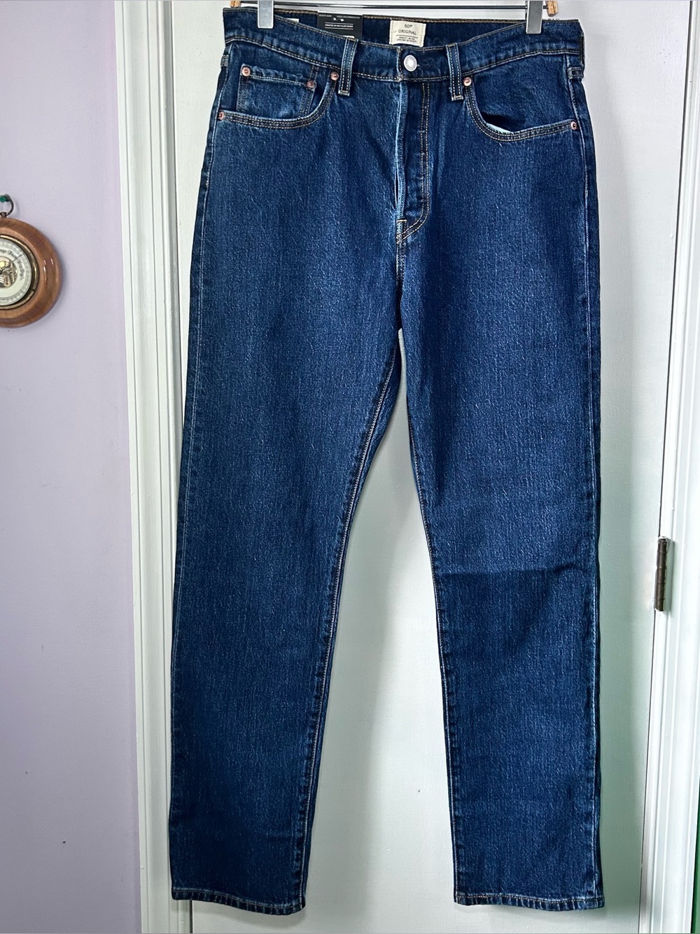 New Levi’s 501 Men’s 31X32 Dark Wash Blue Jeans Straight Leg